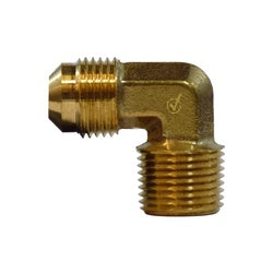 Lead-free brass 90° elbow with short rod nut, male flared x male NPTF, 90° Elbow and Short Rod Nut Assembly, Male Flared x Male NPTF, Lead-Free Brass - Assy 704049-0804 And 704014-08 