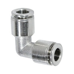 Corrosion-resistant stainless steel elbow for 1/4-inch fluid or air lines – 1/4 PP Stainless Steel Union Elbow.