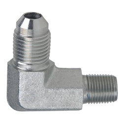 Precision steel elbow adapter with -08 MJIC x 1/2 Male National Pipe Thread for secure connection – -08 MJIC x 1/2 Male National Pipe Thread 90 Long 2.17