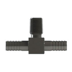Stainless steel male branch hose barb tee - 3/8 Barb x 1/4 Male Iron Pipe Stainless Steel Tee