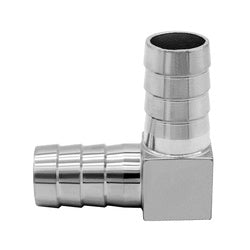 Durable elbow connector designed with two 1/4 inch barbed ends at 90° for reliable fluid or air line routing – 1/4" Hose Barb x 1/4" Hose Barb 90° Elbow