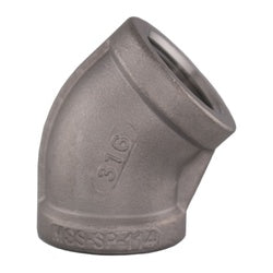 1/4-inch 316 stainless steel 45-degree elbow for pipe or tubing connections – 1/4 316 Stainless Steel 45 Elbow - SP114