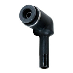 Push-to-connect port to plug-in stem composite 90-degree elbow fitting - 1/4 Female Tube x 1/4 Male Tube DOT 90