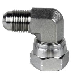 Precision-machined steel providing secure fit and consistent fluid flow – 06 Male Joint Industry Council x 3/8 Female British Standard Pipe Parallel 90°