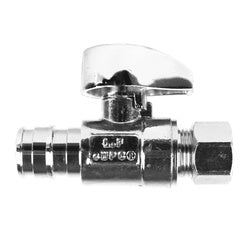 PEX x Outer Diameter Straight Mini Turn, Lead-Free Pipe Connector - 1/2 PEX x 3/8 Outer Diameter Straight Lead Free Mini 1/4 Turn