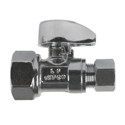 Compact straight iron pipe connector - 3/8 Female Iron Pipe x 3/8 Outer Diameter Straight Lead Free Mini 1/4 Turn