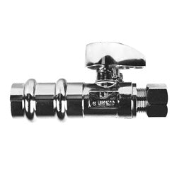 Lead-free straight plumbing connector - 3/8 Compression x 1/2 Press Straight Lead Free Mini 1/4 Turn