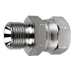 Pipe fitting connector featuring 5/8 male BSPP and 1/2 female BSPP swivel threads – 5/8 Male BSPP x 1/2 Female BSPP Swivel.