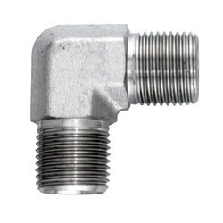 Metal elbow pipe fitting 1/2 Male British Standard Pipe Parallel x 3/8 Male British Standard Pipe Parallel 90°