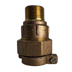 Bronze valve 3/4" Male Iron Pipe x 1" Pack Joint Polyethylene Pipe