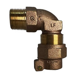 Brass plumbing fitting 3/4 Male Iron Pipe x 3/4 Pack Joint Polyethylene Pipe Elbow Lead-Free