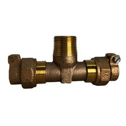 Brass plumbing valve Tee 3/4 x 3/4 Pack Joint Copper Tube Size x 1 Male Iron Pipe