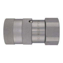 Metallic cylindrical 3/8 Flush Face Female O-Ring Boss Coupler