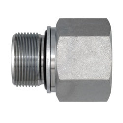 Steel plumbing fitting with  threaded end - M27 X 1.5 O-Ring x 3/4 Female National Pipe Thread