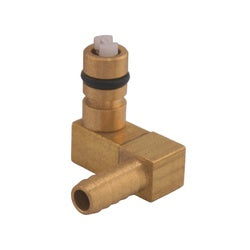 Brass 1/4-inch offset elbow with shutoff valve + Flojet Brass Offset Elbow Connector
