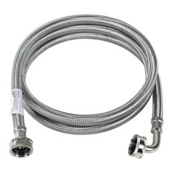 Stainless steel braided 72-inch washing machine hose + Durable burst-resistant washer supply hose
