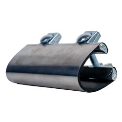 1-1/2-inch stainless steel iron pipe with 6-inch repair clamp, double bolt connection - 1-1/2" Iron Pipe, 6" Repair Clamp, 2 Bolt Stainless Steel
