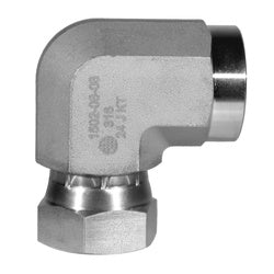 316 stainless steel 90° swivel fitting with NPT and straight female threads – 3/8 Female NPT x 3/8 Female NPS Mechanical Swivel 90