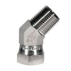 Durable stainless steel swivel fitting for secure piping – 316 3/4 Male NPT x 3/4 Female Straight Mechanical Swivel 45°