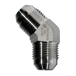 Metal hydraulic 45° elbow adapter – 316-24 Male Joint Industry Council x 1-1/2 Male National Pipe Thread 45