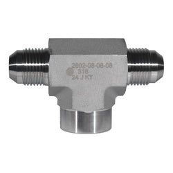 Metal hydraulic tee adapter – 316-16 Male Joint Industry Council x 16 Male Joint Industry Council x 1 Female National Pipe Thread Tee