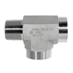 Stainless steel fitting with threaded ends - 316 1/2 National Pipe Thread Street Run Tee