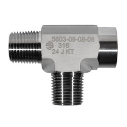 316 stainless steel female NPT run pipe tee fitting for plumbing and industrial use - 316 1/2 Female National Pipe Thread Run Pipe Tee