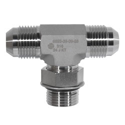Precision 316 stainless steel branch tee with male joint industry council x male adjustable o-ring boss for leak resistant installation - 316 -08 Male Joint Industry Council x -08 Male Adjustable O-Ring Boss Branch Tee