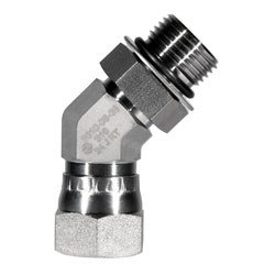 316 stainless steel male adjustable o-ring boss x female joint industry council swivel 45 degree for secure hydraulic or plumbing connection - 316 -08 Male Adjustable O-Ring Boss x -08 Female Joint Industry Council Swivel 45