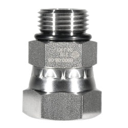 Durable 316 stainless steel fitting with male o-ring boss x female national pipe straight mechanical swivel for plumbing or hydraulic systems - 316 -32 Male O-Ring Boss x 2 Female National Pipe Straight Mechanical Swivel
