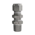 Panel mount stainless steel bulkhead fitting for secure tubing and male threaded pipe connections - 316 1/2 Compression x 1/2 Male National Pipe Thread Bulkhead with Nut
