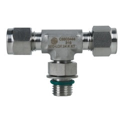Stainless steel compression fitting – 316 5/8 Compression x -10 Male Adjustable O-Ring Boss Branch Tee