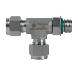 Stainless steel compression fitting – 316 1 Compression x -16 Male Adjustable O-Ring Boss Run Tee