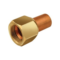 Brass plumbing adapter fitting – 3/8 x 3/8 Female Flare x Solder Adapter