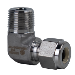 Flareless tube 90-degree elbow fitting made of 316 stainless steel Stainless Steel 1/4 x 1/8 90° Tube x Male National Pipe Thread Flareless Elbow