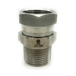 316 stainless steel adapter with 1/4" male NPT and 3/8" female NPT, straight mechanical swivel - 316 1/4" Male NPT x 3/8" Female NPT Swivel Adapter
