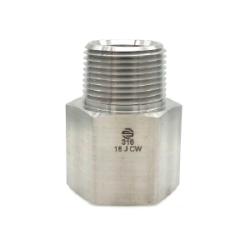 Stainless steel pipe expander – 316 1-1/4 Male National Pipe Thread x 1-1/4 Female National Pipe Thread Pipe Expander