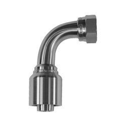 Stainless Steel 90-Degree Swivel Elbow for a compact right-angle design for tight space installations - 43 Series 1/4 Hose x 1/4 Female British Standard Pipe 90°