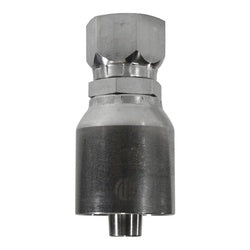 A silver-colored stainless steel straight adapter - 43 Series 1/2 Hose x -8 Female O-Ring Face Seal