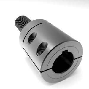 Threaded steel black oxide shaft adapter with keyway for secure shaft connection | 1/2" Threaded Steel (Black Oxide) Shaft Adapter with Keyway | 5EL008CK