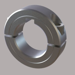 Precision steel clamp shaft collar with keyway and chrome finish | 1-1/4" Steel (Chrome-Plated) Two-Piece Clamp Shaft Collar with Keyway | 8L104KP11