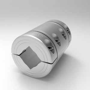 Two-piece aluminum clamp with square bore | 1/4" x 1/4" Aluminum Two-Piece Clamp - Precision Sleeve Square Bore Coupling | 15A004004PSC