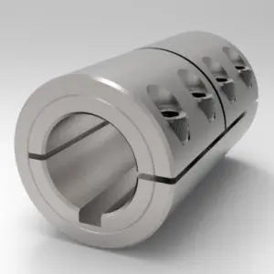 5/8" X 5/8" One-Piece Split Clamp-Type Rigid Shaft CouplingKwys, Aluminum