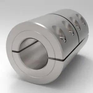 1-3/8" X 1" One-Piece Split Clamp-Type Rigid Shaft Coupling,Stainless Steel