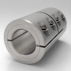 5/8" X 1/2" One-Piece Split Clamp-Type Rigid Shaft Coupling, Aluminum