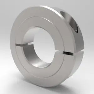 6" One-Piece Split Clamp-Type Shaft Collar, Steel