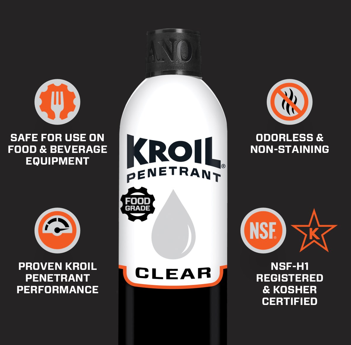 Kroil Clear 13oz SprayTech Infographic