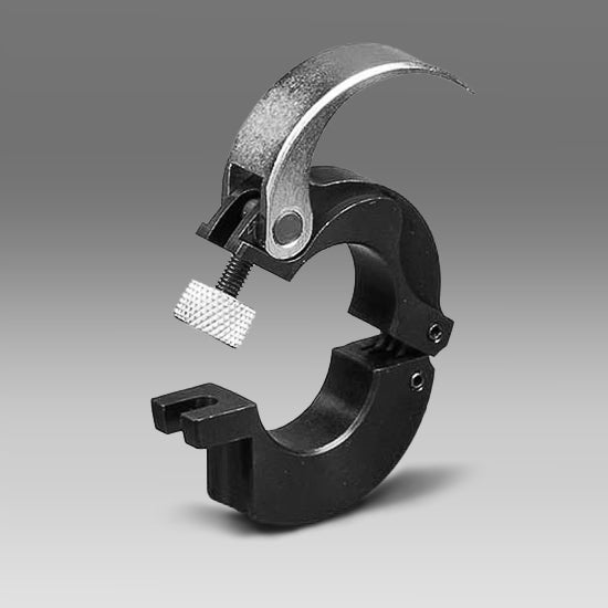 Steel Staff-Lok lever-actuated shaft collar for tool-free adjustment | 1/2" Steel (Black Oxide) Staff-Lok Collar Hinged | SLC2L008H