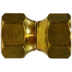 Compact 1/2 female flare swivel union for leak-free tube connections.