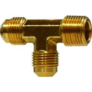 3/8 Flare x 1/2 Male Iron Pipe x 3/8 Flare Run Tee